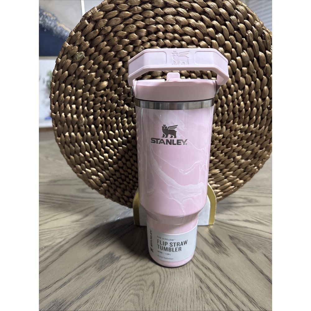 Stanley 40 oz Stainless Steel Ice Flow Flip Straw Tumbler Pink Amethyst Cala NEW